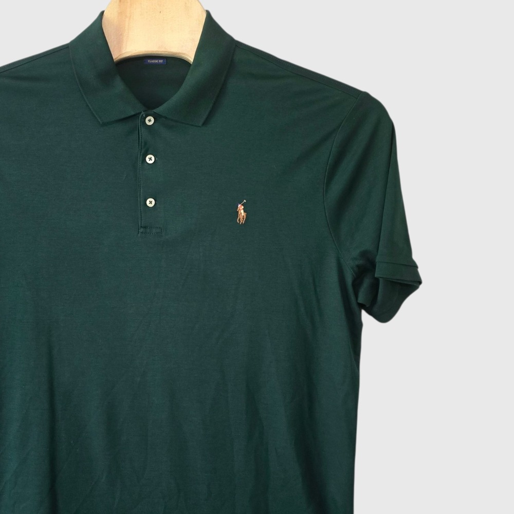 Polo Ralph Lauren Mens XL Classic Fit Hunter Green Short Sleeve Cotton Polo